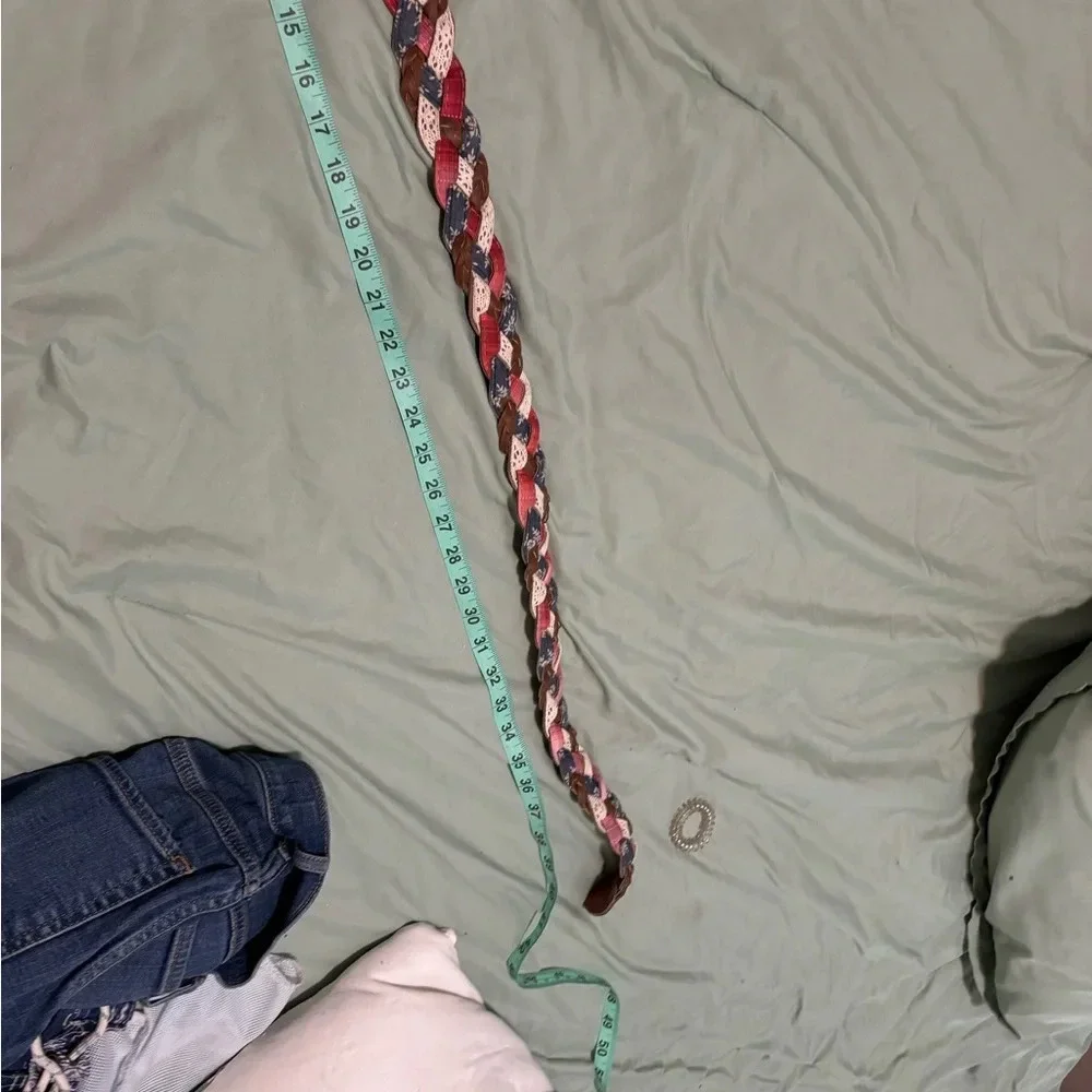 Leather Belt red white blue size 11/40 inches